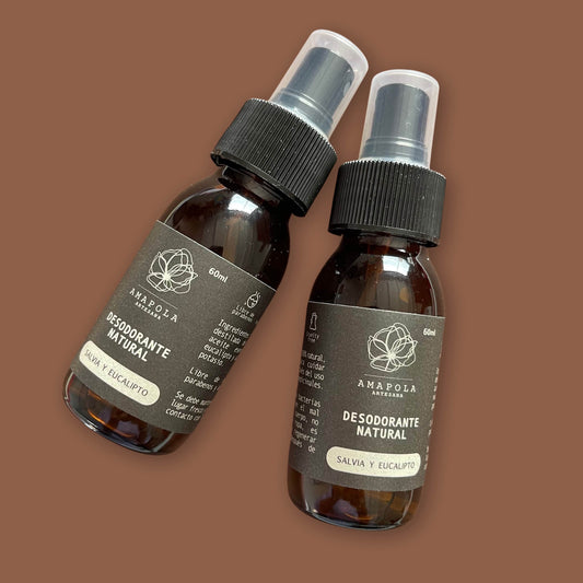 Desodorante Natural en Spray de Salvia y Eucalipto 60 ml. Amapola