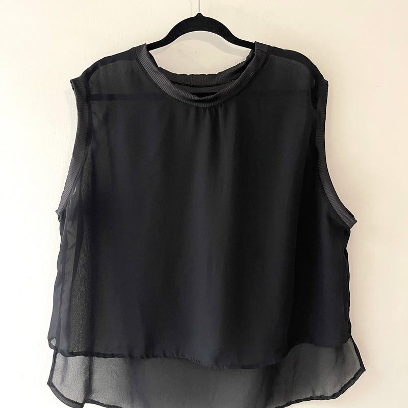 Camisa Negra Manga Sisa Tranparentosa - Image 3