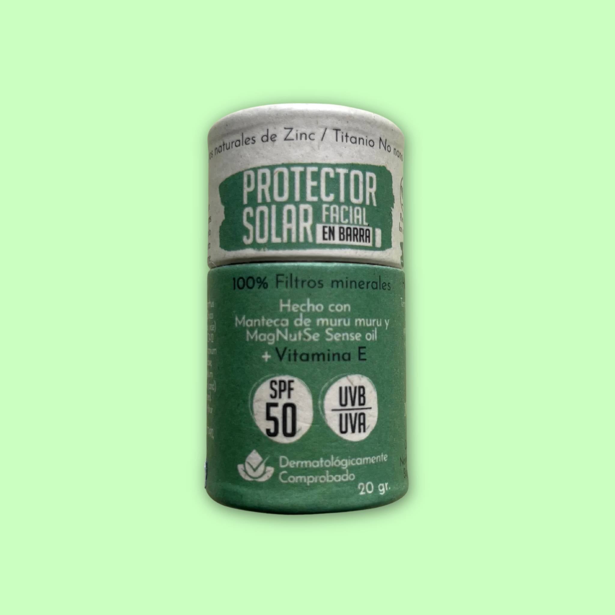 Protector Solar Facial en Barra sin Color SPF50 20 gr. Santo Remedio