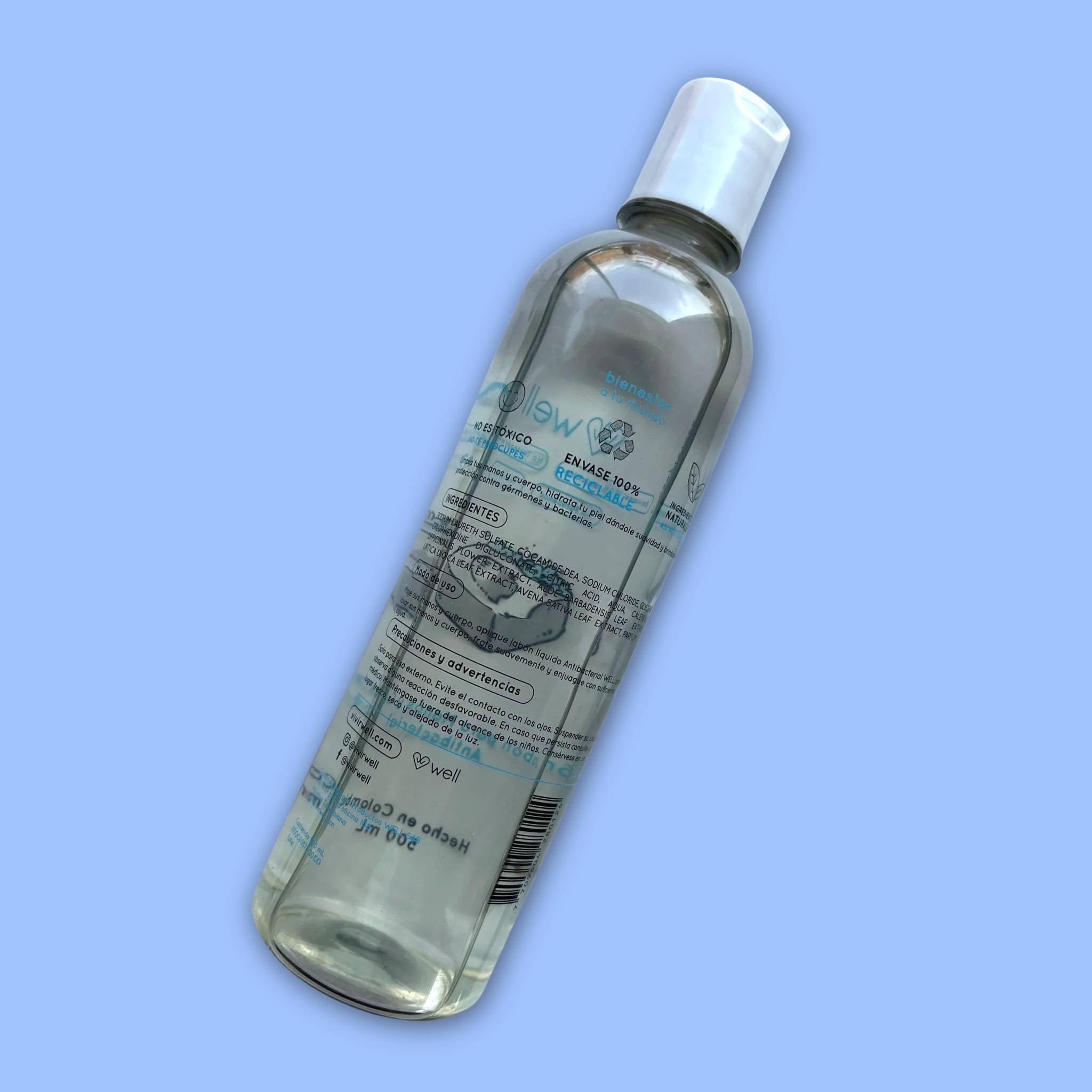 Jabón para Manos y Cuerpo Antibacterial 500ml. Well