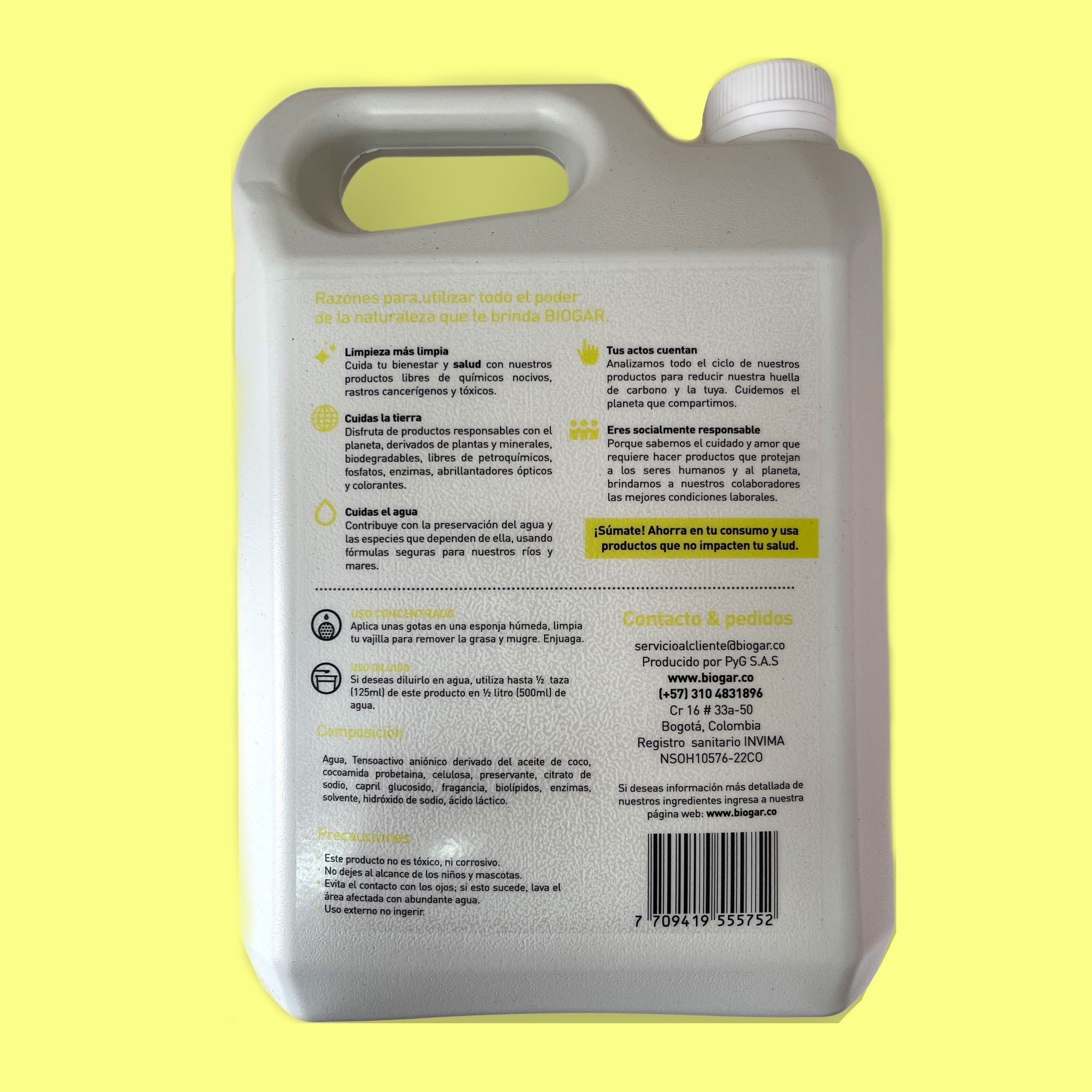 Lavaloza Ecológico Verbena Citrical 1 Galón Biogar