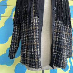 Chaqueta Cuadros con Flecos