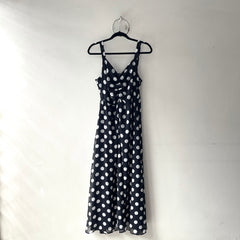 Vestido Negro Tiras Lunares Blancos Grandes