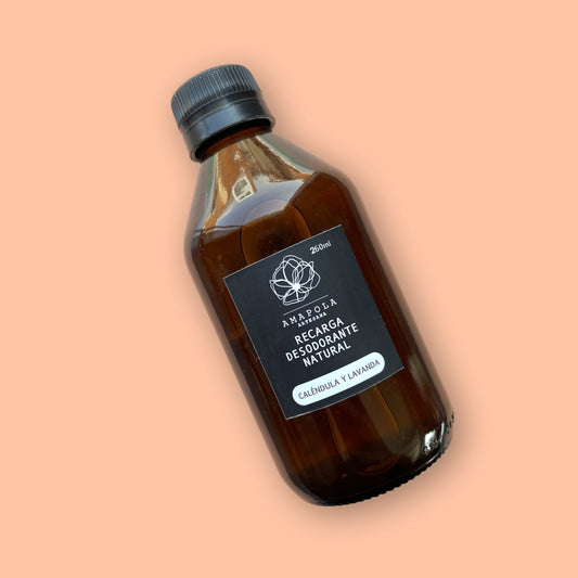 Recarga Desodorante Natural en Spray Caléndula y Lavanda 260 ml. Amapola