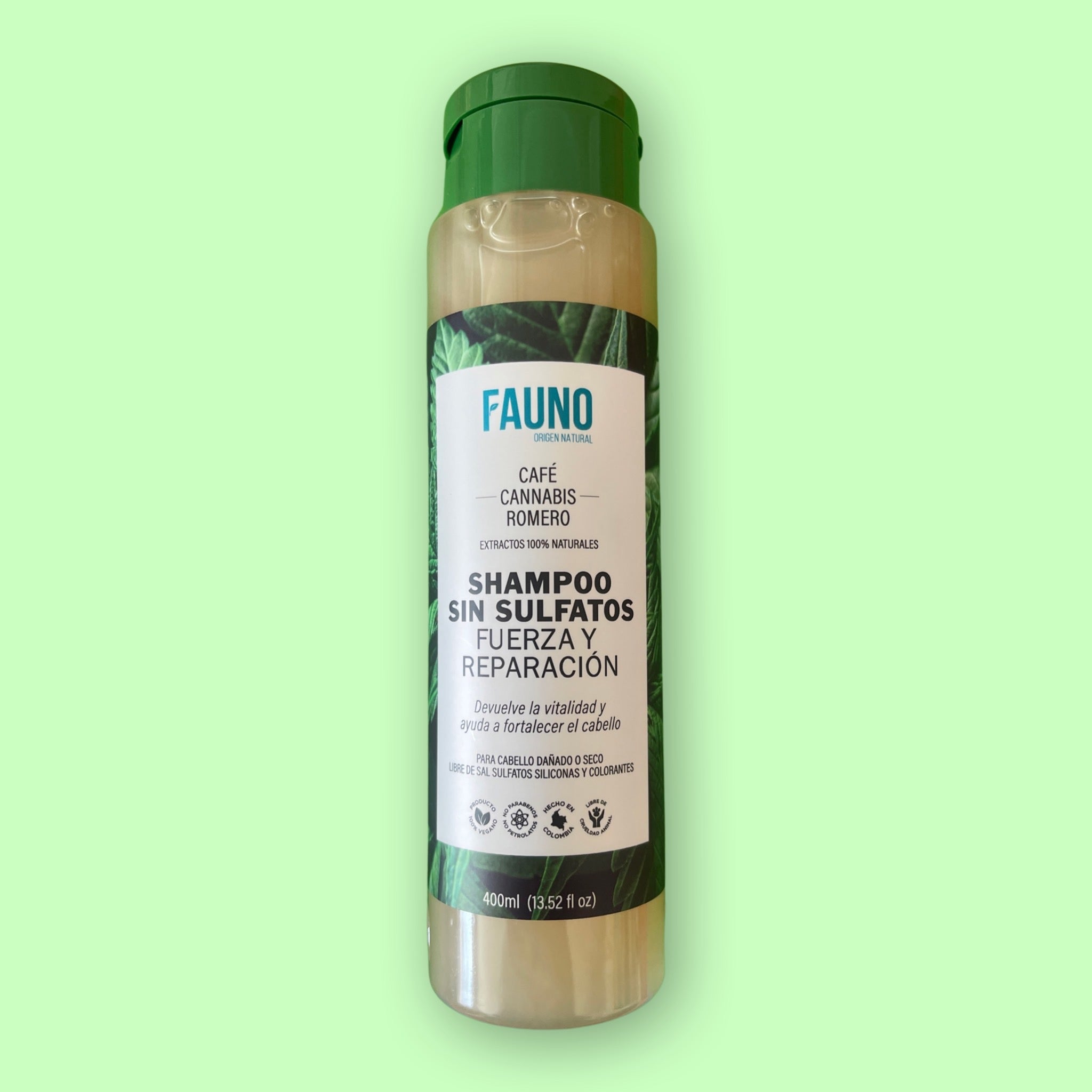 Shampoo sin Sulfatos Fuerza y Reparación Fauno 400 ml.