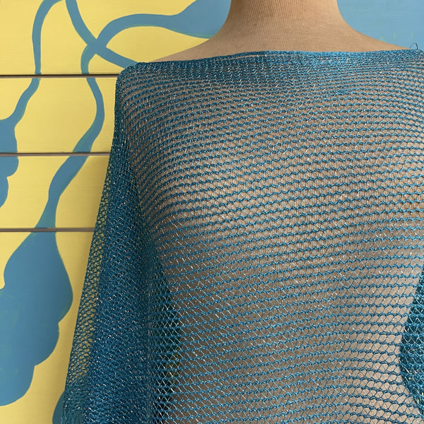 Ruana Transparente Brillante Azul - Secondary
