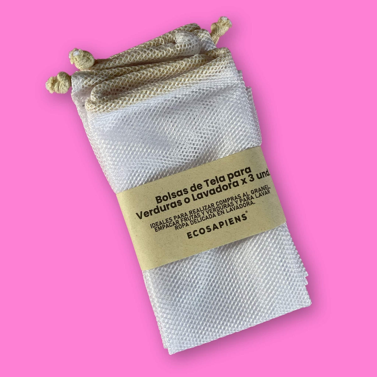 Bolsas de Tela para Verduras o Lavadora Ecosapiens x 3 und. 36x30cm - 5K