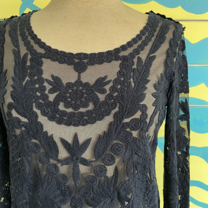 Camisa Encaje Azul Oscura - Image 3