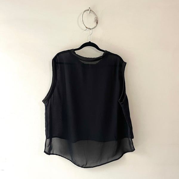 Camisa Negra Manga Sisa Tranparentosa - Secondary