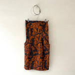 Vestido Strapless Naranja Negro con bolsillos - Thumbnail 1