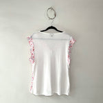 Camisa en V Estampado Flores Rosadas - Thumbnail 2