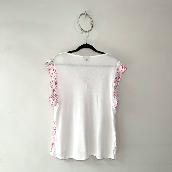 Camisa en V Estampado Flores Rosadas - Secondary