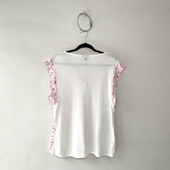 Camisa en V Estampado Flores Rosadas