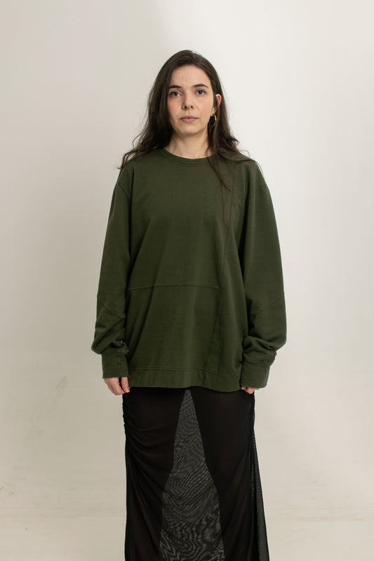 Buzo Tokio Verde Militar 100% Algodón Relaxed Fit Andante