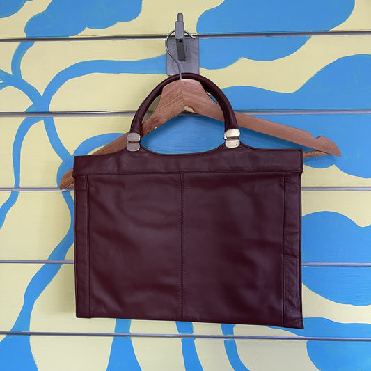 Cartera de Mano Cuero Cafe
