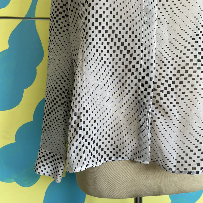 Camisa Botones Rombo Blanca con Negro - Image 2