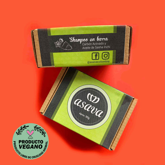 Shampoo en Barra Asava de Carbón Activado para Cabello Mixto 90 gr.