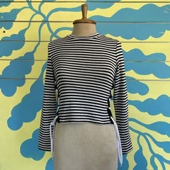 Camisa Manga Larga Rayas y Cintas