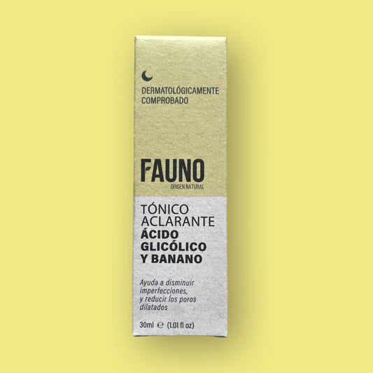 Tónico Aclarante, Ácido Glicólico y Banano Fauno 30 ml.