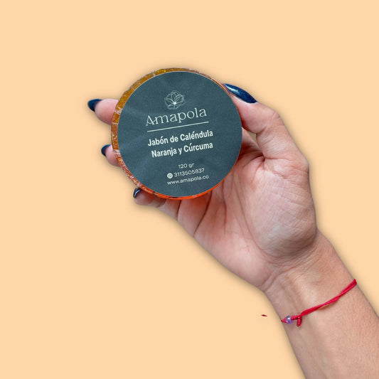 Jabón de Caléndula + Naranja y Cúrcuma 90 gr. Amapola