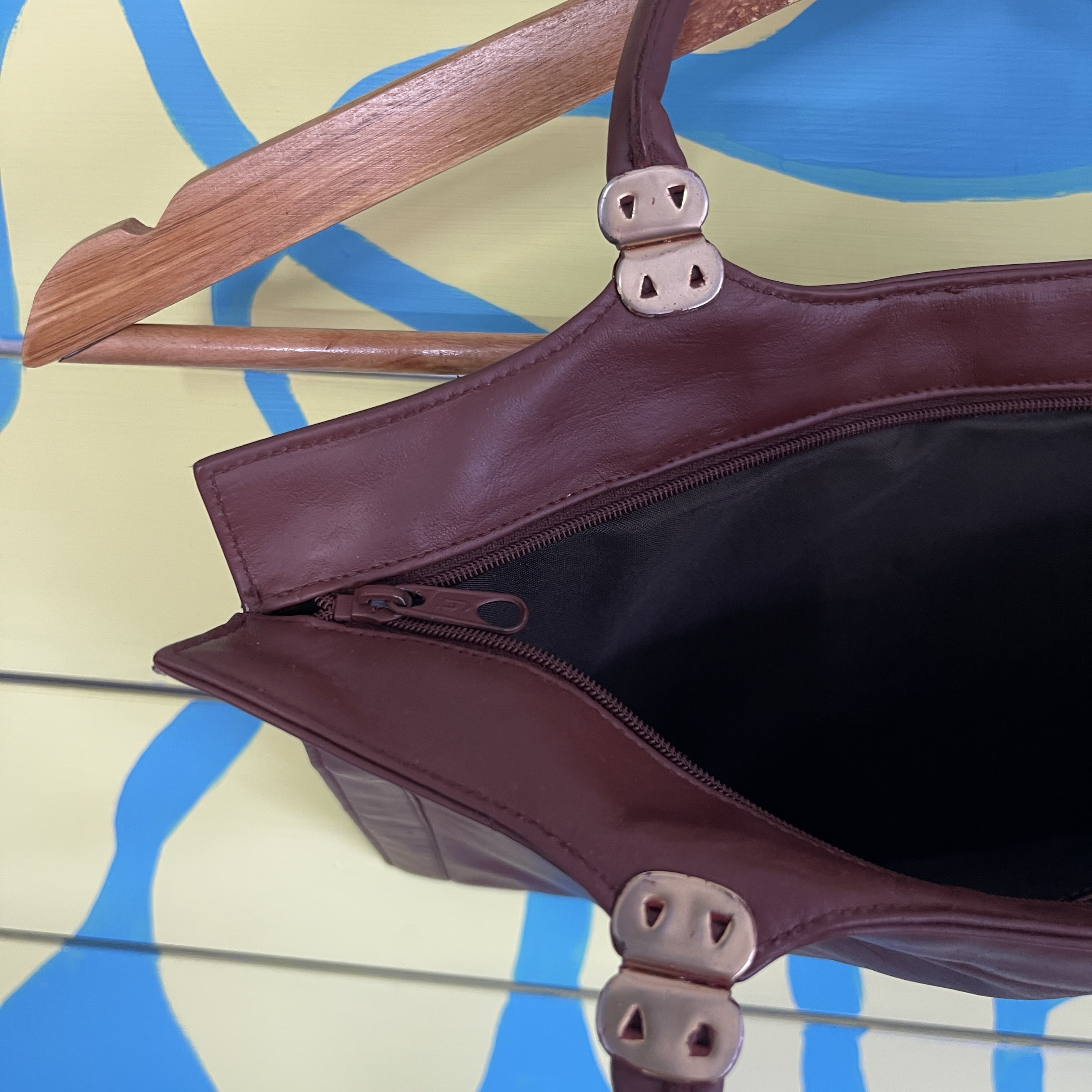 Cartera de Mano Cuero Cafe