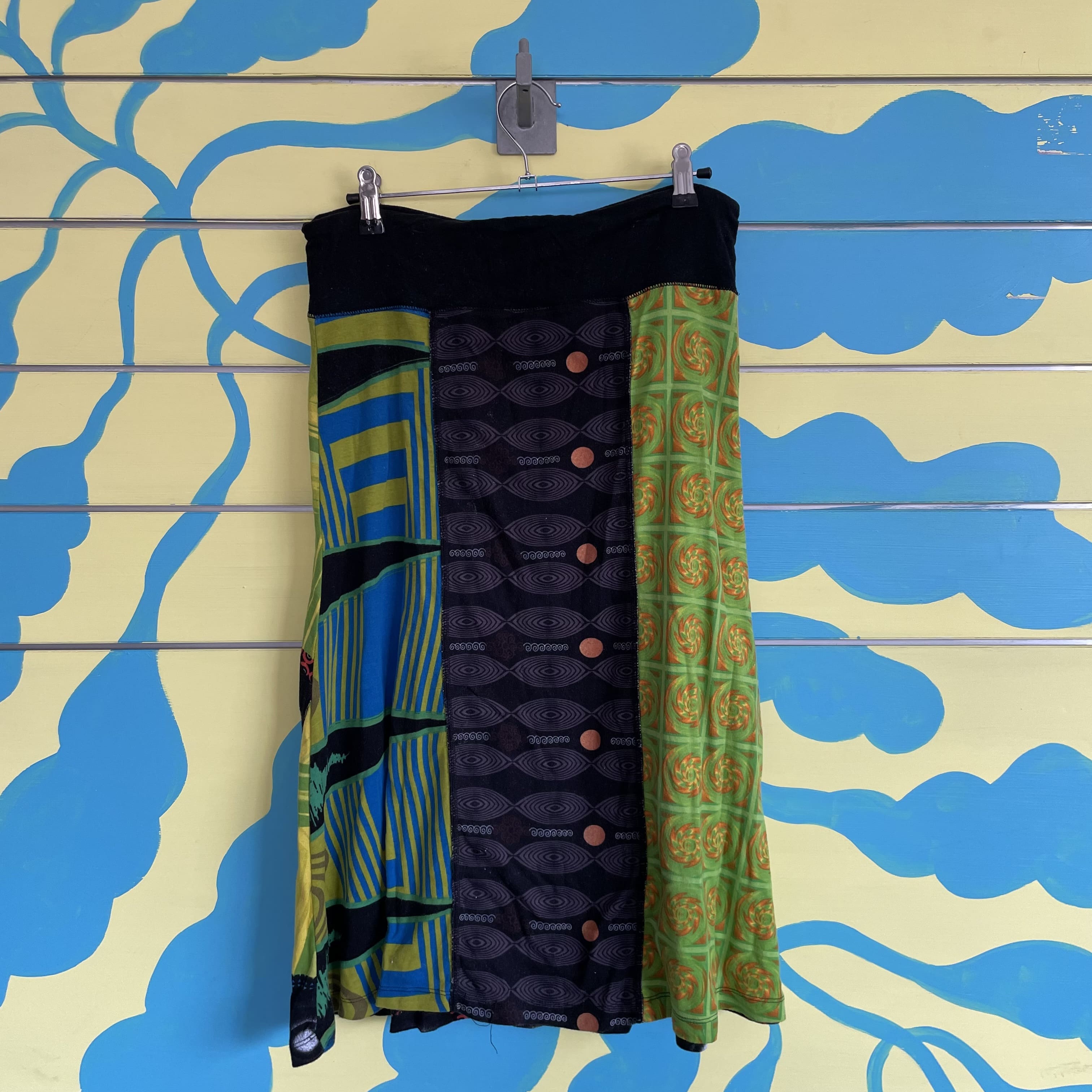 Falda Campana Estampada Verde