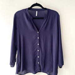 Camisera Botones Azul Nautico Cuello V