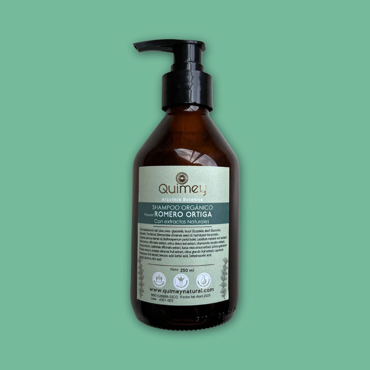 Shampoo Romero Ortiga 250 ml. Quimey