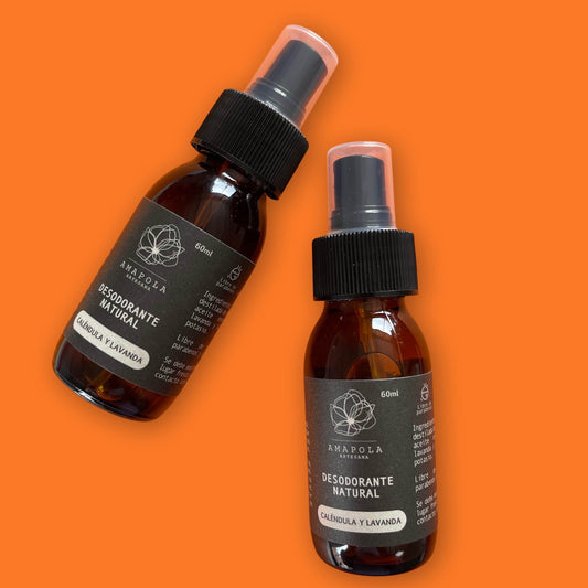 Desodorante Natural en Spray de Caléndula y Lavanda 60 ml. Amapola