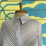 Camisa Botones Rombo Blanca con Negro - Thumbnail 3