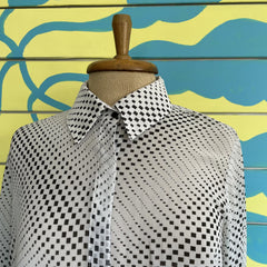 Camisa Botones Rombo Blanca con Negro