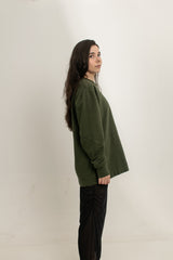 Buzo Tokio Verde Militar 100% Algodón Relaxed Fit Andante
