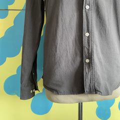 Camisa Gris Botones Manga Larga