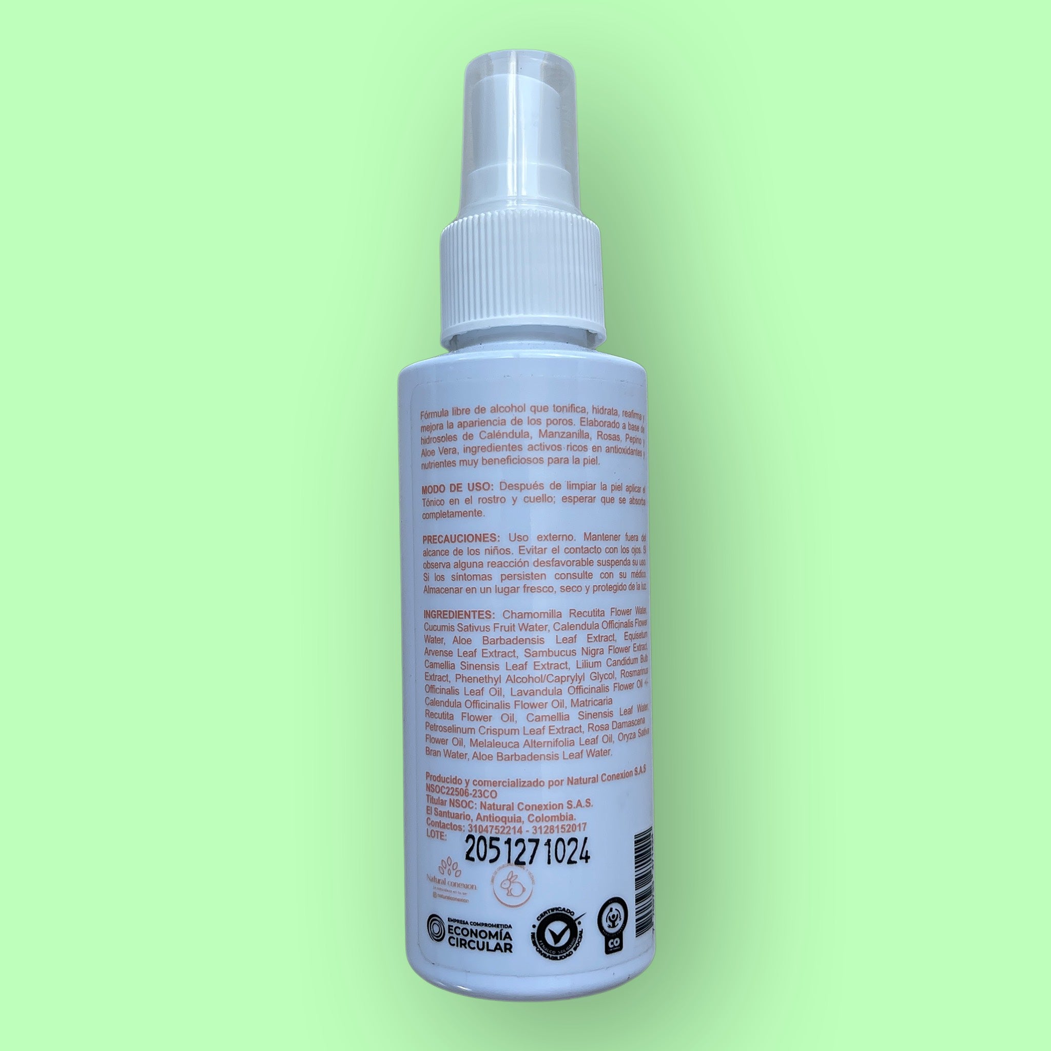 Tónico Facial Té Verde 120 ml. Natural Conexion