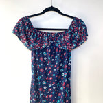 Vestido Azul Flores Largo - Thumbnail 3