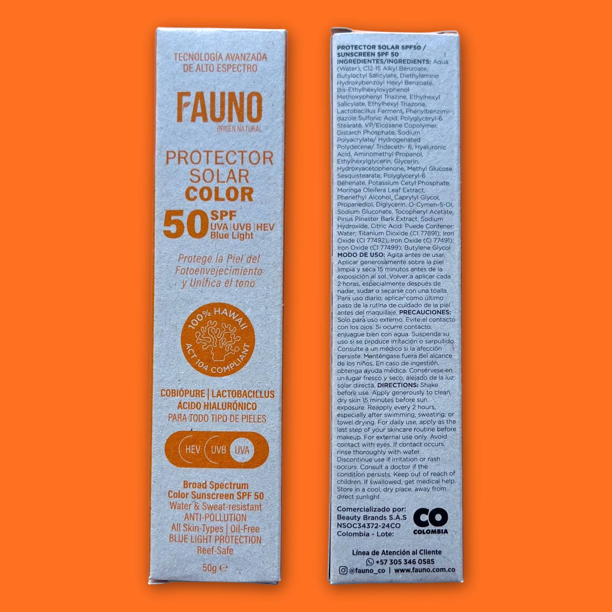 Protector Solar Color SPF50 50 ml. Fauno