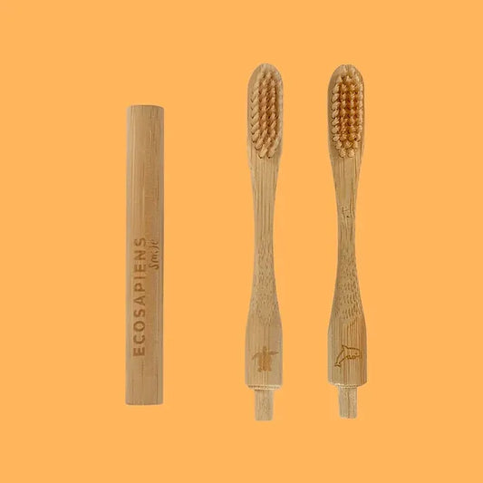 Cepillo de Dientes en Bambú con Cabeza Intercambiable + Repuesto Ecosapiens