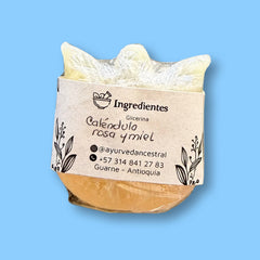 Jabón Natural de Caléndula Rosa y Miel 60 gr. Ayurveda Ancestral